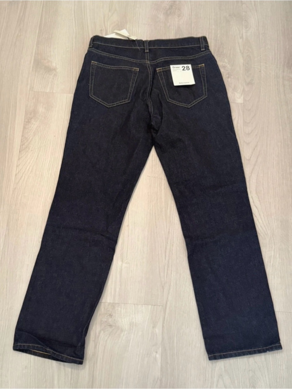 NWT Reformation Greer Mid Rise Straight Jeans Dark Wash Anthropologie Size 28